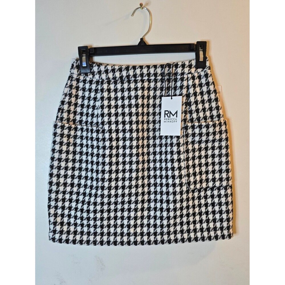 Rebecca Minkoff Houndstooth Pencil Skirt Womens Xs